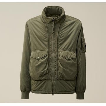 17CMOW089A 005904G 674 / 바디 지퍼 히든 후드 카키 패딩 자켓