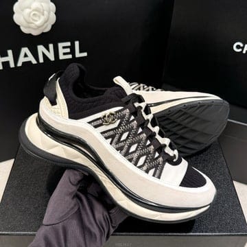 [국내] 정품/두배보상/남성/신형 모델/한정판/샤넬 믹스드파이버 스니커즈/화이트 금장 CC