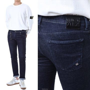 (SALE/당일발송) 인코텍스 캐시미어 블랜드 스트레치 인디고 워싱진