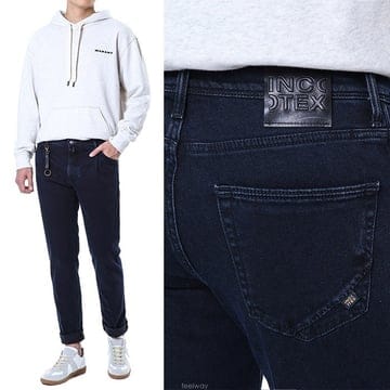 인코텍스 네추럴 다잉 스트레치 다크블루 워싱진