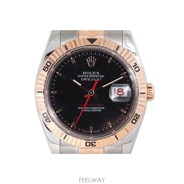 [탑타임] 롤렉스 데이저스트 핑크 콤비 턴오그래프 검정판 36mm 116261