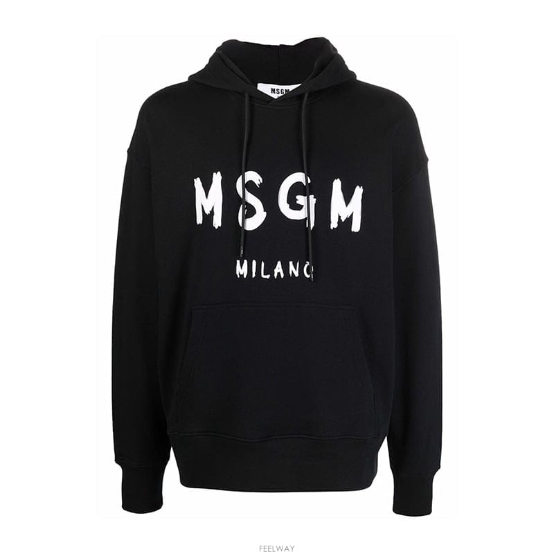 엠에스지엠 MSGM 로고 프린트 후드티 블랙
