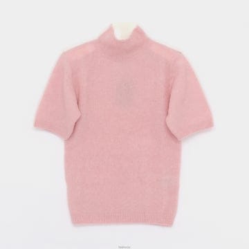 아페세 에디 알파카 울 믹스 터틀넥 반팔 여성 니트 WPABE F23343 FAA