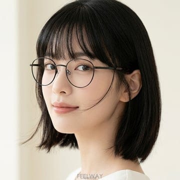 르꼬끄 안경테 LCS2008 001 명품 메탈테 블랙 스몰핏 라운드