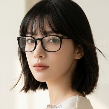 르꼬끄 안경테 LCS2007 001 사각 뿔테 가벼운 블랙 명품