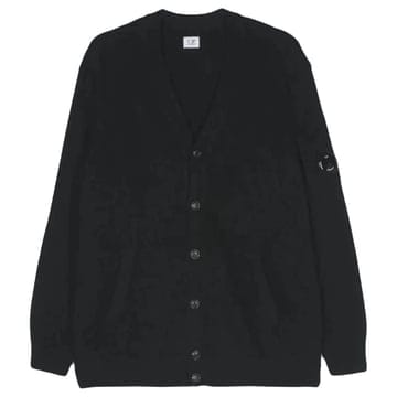 CP 24FW 렌즈 와펜 브이넥 가디건 블랙 17CMKN048A 110149A 999