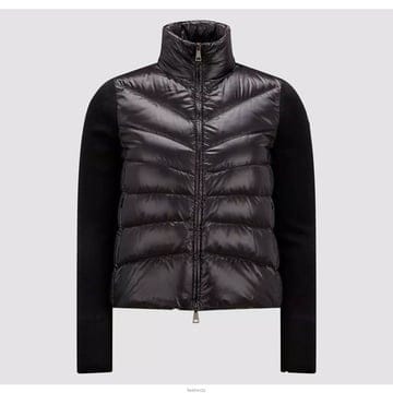 9B00024 M1131 999/ 로고 네이비 블랙 울 패딩 가디건