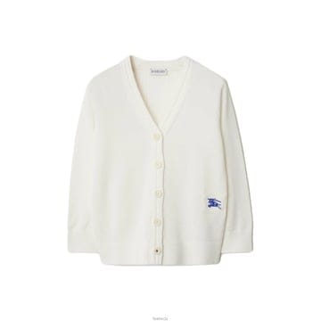 24FW 키즈 기사 로고 가디건 화이트 8073051