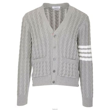 톰브라운 24FW 사선 케이블 가디건 라이트그레이 MKC396A Y3017 055