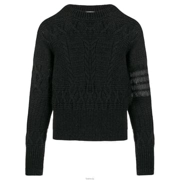 톰브라운 아란 케이블 울 니트 다크 그레이 MKA304A 00014 025