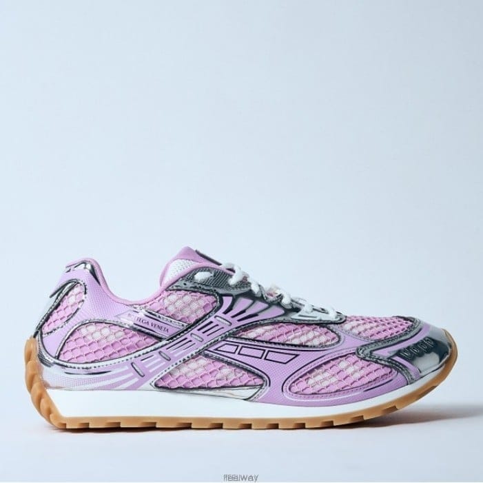 26 FW 보테가 베네타 오르빗 Orbit 메쉬 앤 메탈릭 스니커즈 핑크 755915 V2X40 6151