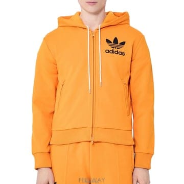 웨일스 보너 웨일즈 보너 오렌지 후드 집업 스웨트셔츠