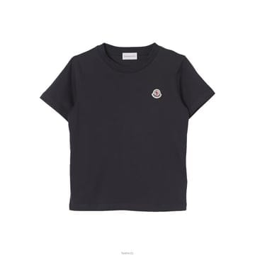 몽클레어 키즈 로고 반팔 티셔츠 블랙