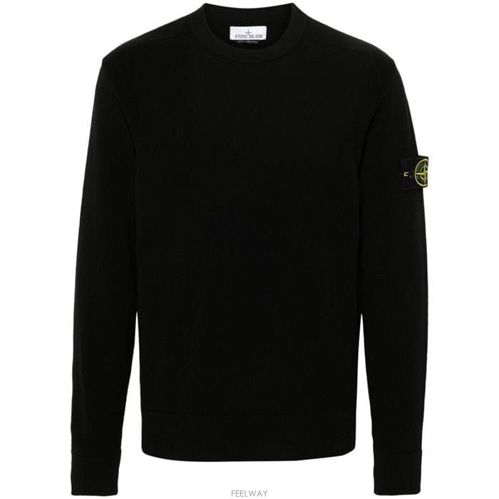 24FW 스톤아일랜드 남성 와펜 패치 크루넥 울 니트 8115526A1 V0029