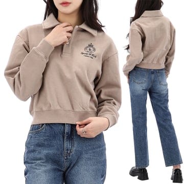 스포티앤리치 크라운 자수 폴로 맨투맨 ST072512202BE05