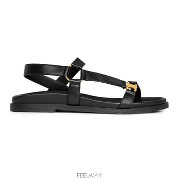 26 FW 셀린느 Maud 마우드 10mm 슬립온 엘라스틱 백스트랩 러버 아웃솔 블랙 샌들