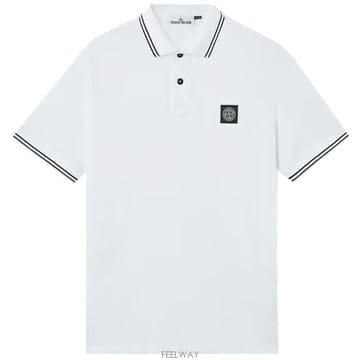 [스톤아일랜드] 25SS 가슴로고 반팔 폴로티셔츠 화이트 남성 티셔츠 K1S1522002S