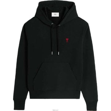 (당일) 25FW 아미 하트 로고 블랙 후드티셔츠 BFUSW235 730 001