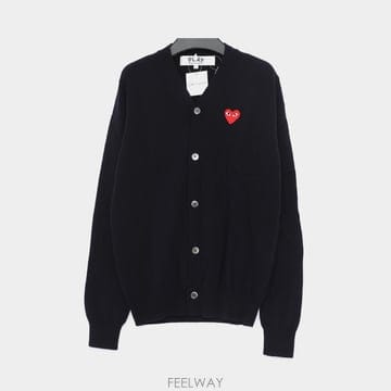 꼼데가르송 26FW 레드 하트 패치로고 울 V넥 공용 가디건 AX N008 051 2