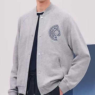 [국내] 정품/두배보상/남성/에르메스 끌루 드 셀 디테일 장식 바시티 재킷 그레이