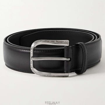벨루티 35mm 스크리토 블랙 베네치아 레더 벨트
