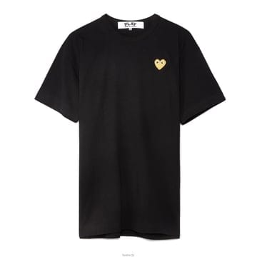 25SS 골드 하트 와펜 패치 티셔츠 블랙 AZ-T216-051-1