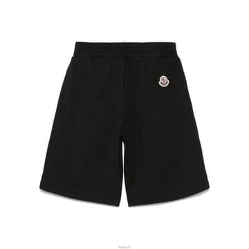 몽클레어 로고 숏 팬츠 블랙