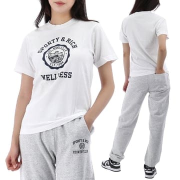 스포티앤리치 엠블럼 반팔 티셔츠 TO043508033WH01