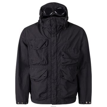 CP 25SS 로고 자수 포켓 후드 자켓 블랙 18CMOW050A 005991G 999