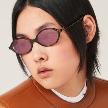 미우미우 선글라스 SMU04Z VAU 50D 리가드 핑크 틴트 미러 패션 레오파드 오벌 라운드