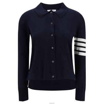 톰브라운 25SS 사선 완장 니트 셔츠 가디건 네이비 FKL003A Y3036 415