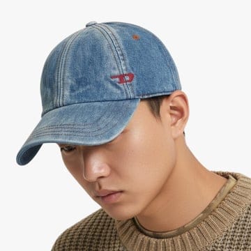 [당일출고] 디젤 S/S C-LIB-2 자수 로고 데님 볼캡 블루 A090410QWTU 01