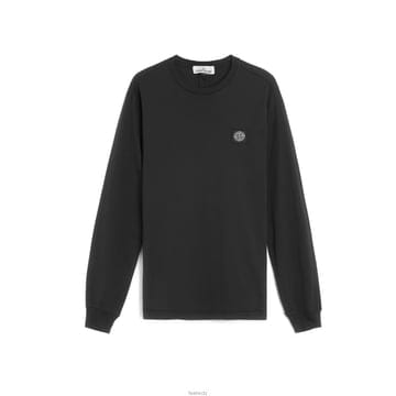 스톤 아일랜드 로고 패치 티셔츠 블랙