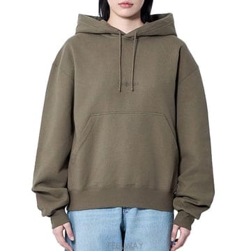 생로랑 로고 자수 후드티