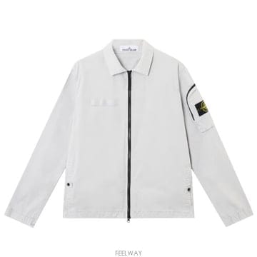 [스톤아일랜드] 25SS 와펜 포켓 패치 오버 셔츠 자켓 라이트 그레이 남성 자켓 K1S151200003 S