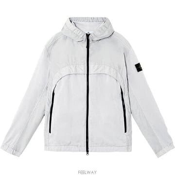 [스톤아일랜드] 25SS 와펜패치 크링클 재킷 펄그레이 남성 자켓 K1S154100041 S0A23 V006