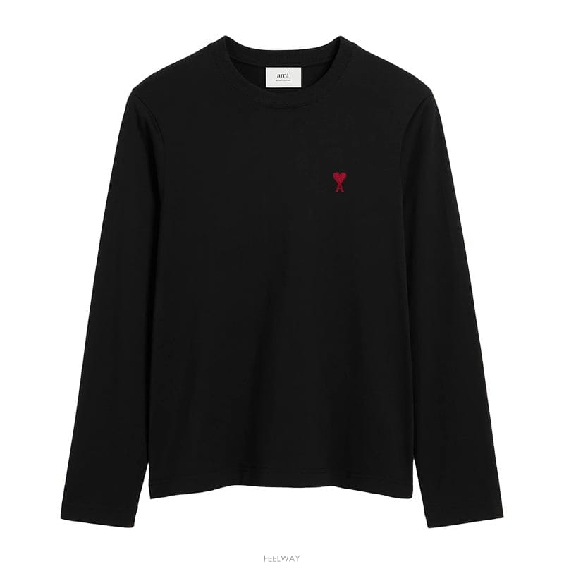 26SS 아미 하트 로고 긴팔 티셔츠 블랙 BFUTS235 724 001