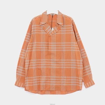 오라리 워시드 핀스 타이프라이터 체크 남성 셔츠 A25SS02TC AMBER CHECK