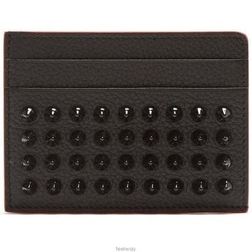 크리스찬 루부탱 Kios 키오스 스터드 레더 카드홀더 블랙레드 1185049 CM53