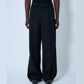 26 FW 질샌더 미드라이즈 실크 비스코스 블랜드 테일러드 팬츠 블랙 J21KA0265 J65005