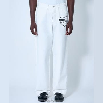 26 FW 휴먼 메이드 Sailor 로고 하트 모티프 코튼 세일러 팬츠 화이트 HM29PT011