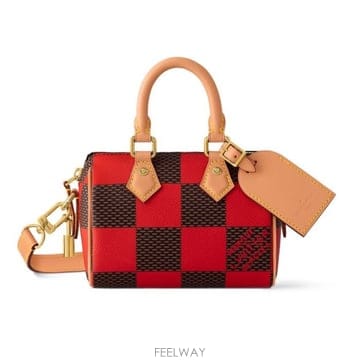 26 FW 루이비통 Speedy 스피디 18 반들리에 다미에 팝 레드 코팅 캔버스 크로스백