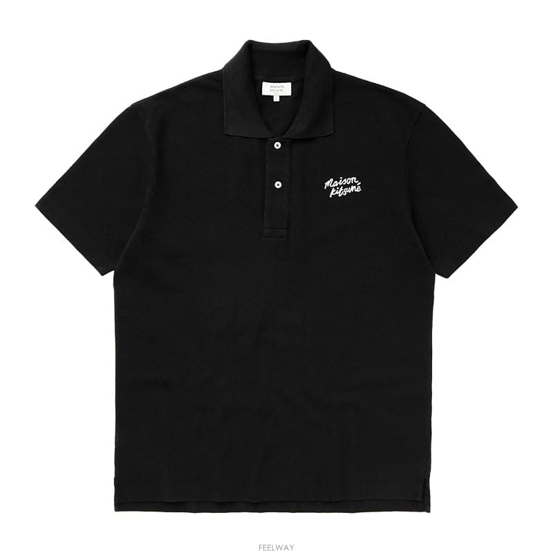 메종키츠네 핸드라이팅 폴로 셔츠 블랙 MM00201KJ7010 O197