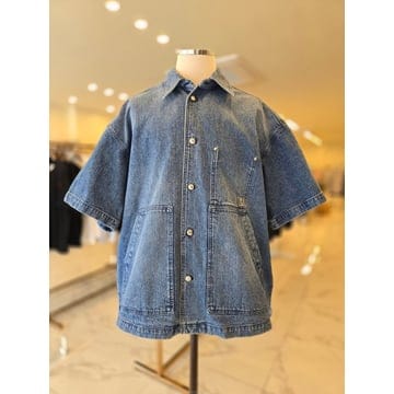 25SS 우영미 블루 코듀로이 데님 숏슬리브 셔츠 W251SH30995L