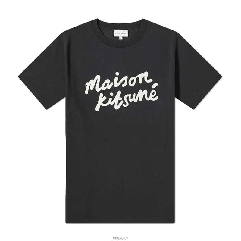 메종키츠네 핸드라이팅 반팔 티셔츠 블랙 MM00101KJ0118 O197