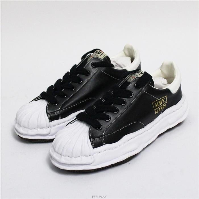 25SS 미하라야스히로 공용 블레이키 OG 솔 레더 로우탑 스니커즈 A06FW702 BLACK