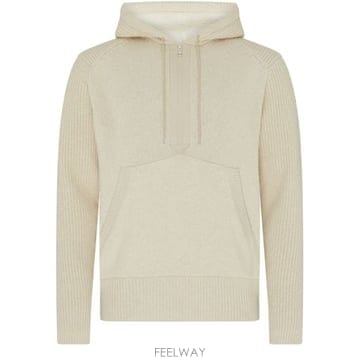 26 FW 몽클레어 아플리케 로고 캥거루 포켓 버진 울 캐시미어 블렌드 칠리 스톤 후드