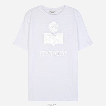 이자벨마랑 5S TS0001FB A1N10E 20WH 즈웰 로고 린넨 반팔 티셔츠 화이트