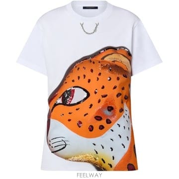 26 FW 루이비통 Sequin Leopard 스팽글 레오파드 라운드넥 숏슬리브 티셔츠