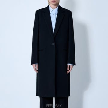 26 FW 토템 클래식 노치드 라펠 싱글 버튼 울 블랜드 테일러드 코트 252 WRO0198 FB04